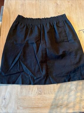 JCrew Black linen Elastic-Waist Women's Skirt
